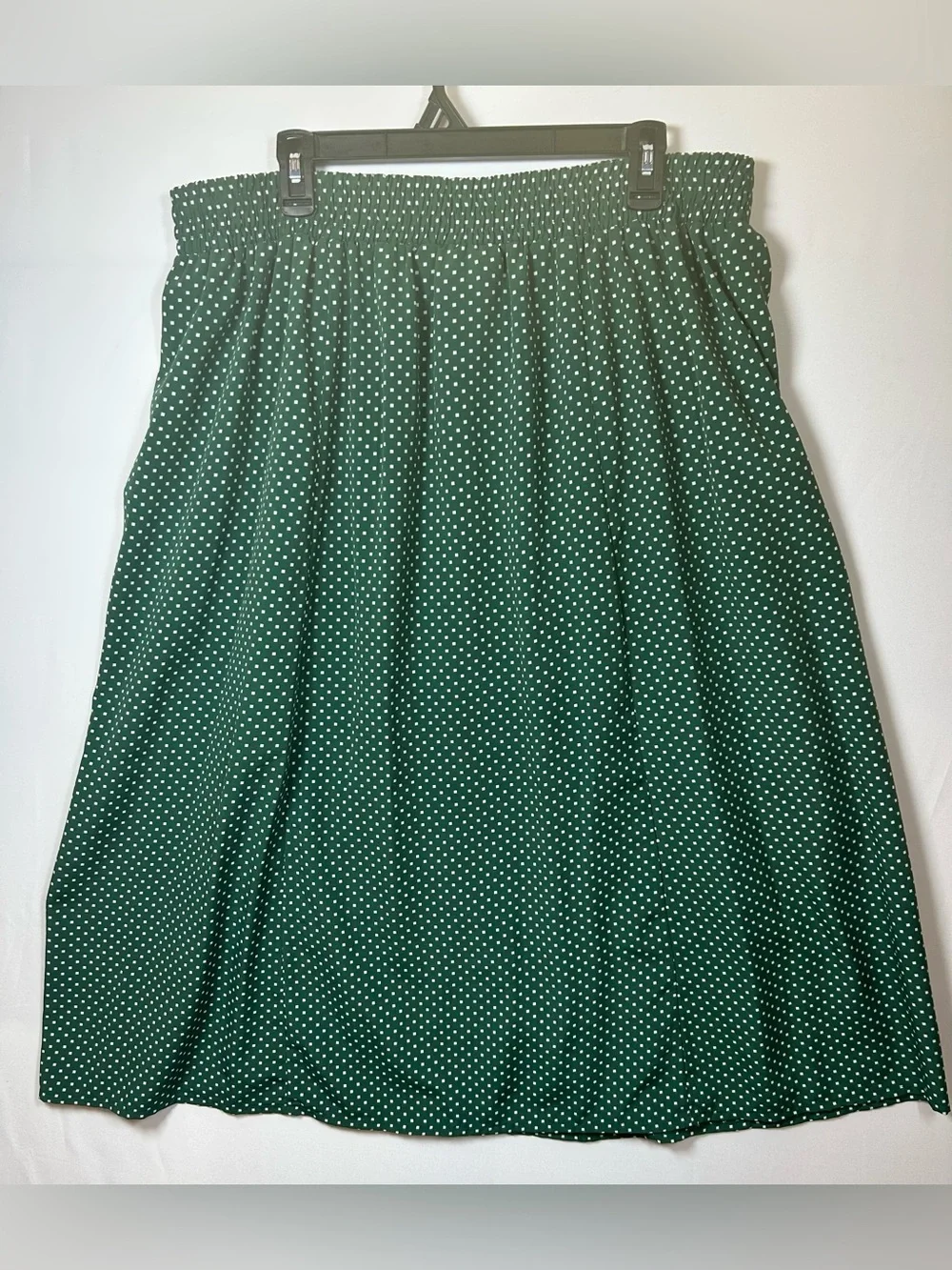 Vintage Collections Internationale Green Polka Dot Midi Skirt Button Front 18